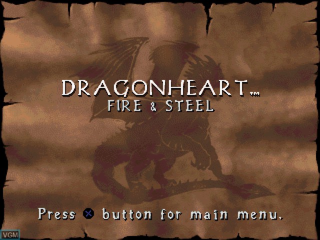 Image du menu du jeu DragonHeart - Fire & Steel sur Sony Playstation