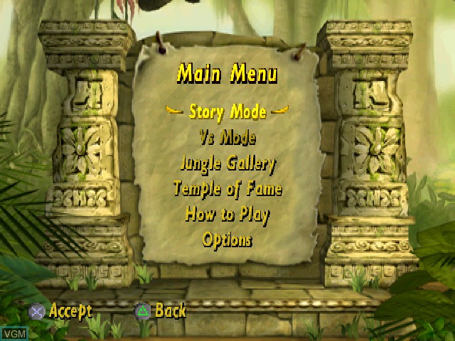 Image du menu du jeu Jungle Book, The - Rhythm N'Groove sur Sony Playstation