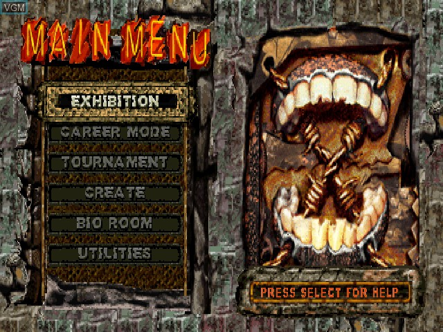 Image du menu du jeu ECW Anarchy Rulz sur Sony Playstation