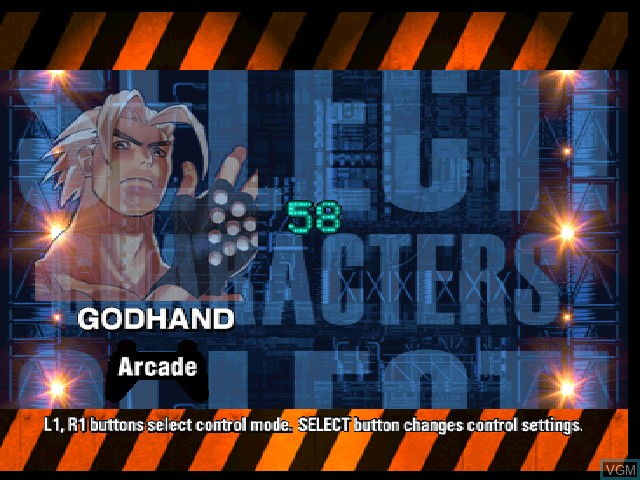 Image du menu du jeu Ehrgeiz sur Sony Playstation