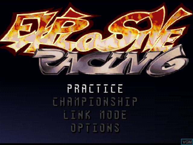 Image du menu du jeu Explosive Racing sur Sony Playstation