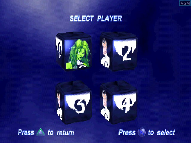 Image du menu du jeu Fantastic Four sur Sony Playstation