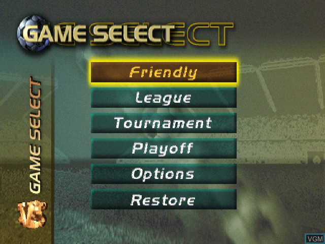 Image du menu du jeu FIFA Soccer 96 sur Sony Playstation