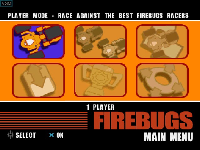 Image du menu du jeu Firebugs sur Sony Playstation