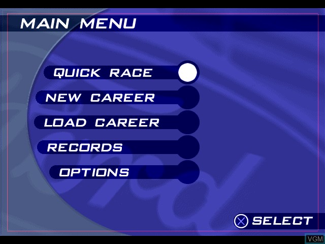 Image du menu du jeu Ford Racing sur Sony Playstation