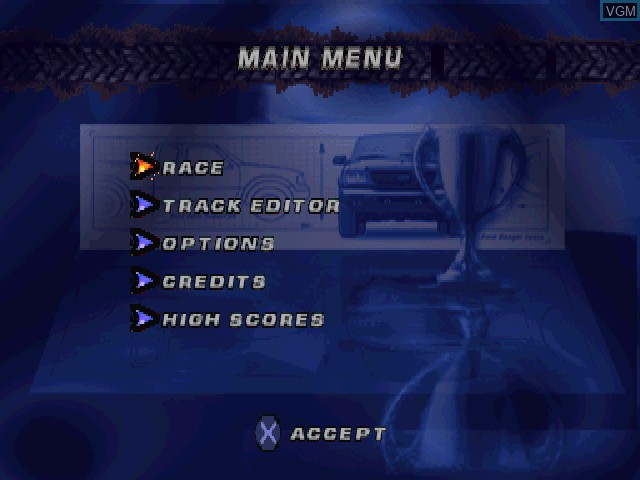 Image du menu du jeu Ford Truck Mania sur Sony Playstation