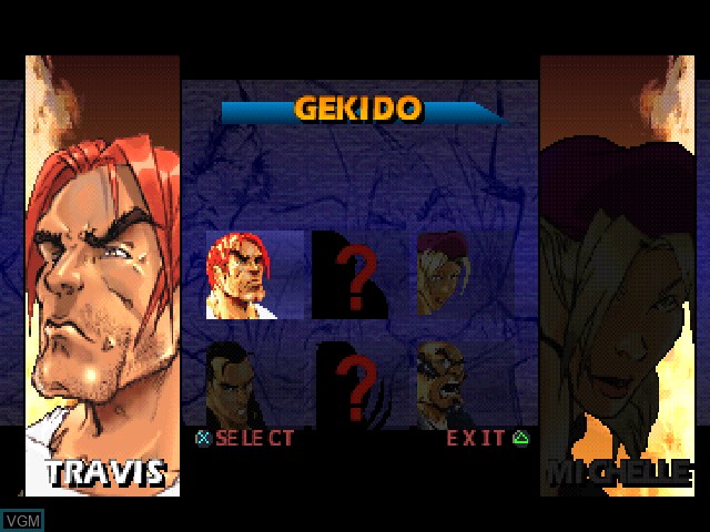 Image du menu du jeu Gekido - Urban Fighters sur Sony Playstation