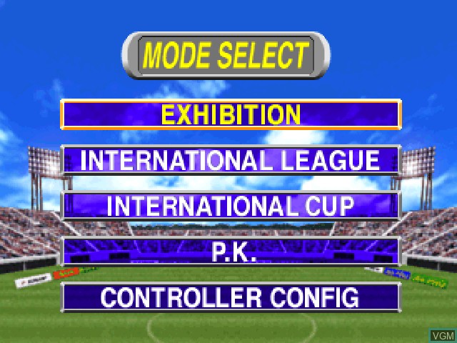 Image du menu du jeu Goal Storm '97 sur Sony Playstation