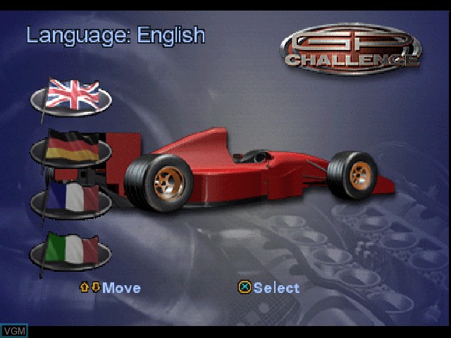 Image du menu du jeu GP Challenge sur Sony Playstation