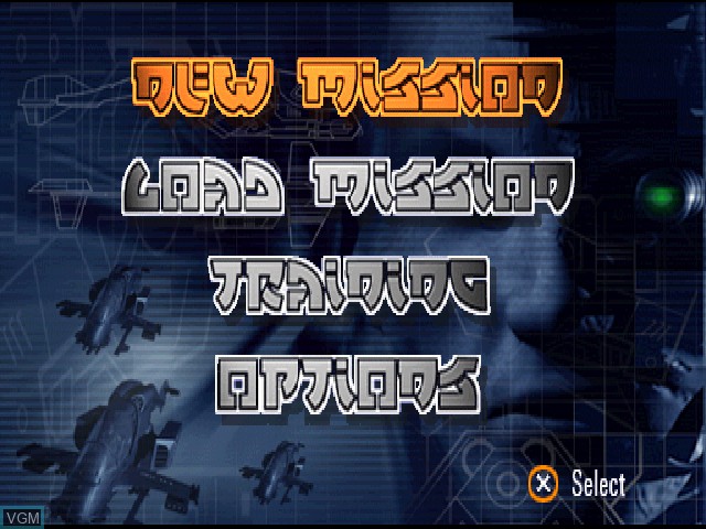 Image du menu du jeu G-Police sur Sony Playstation