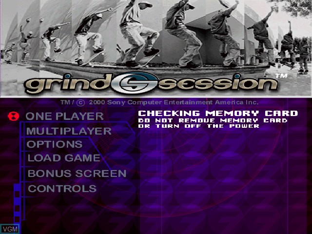 Image du menu du jeu Grind Session sur Sony Playstation