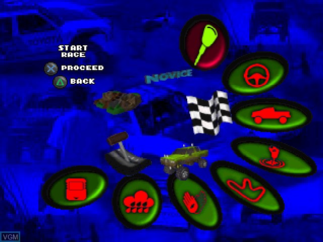 Image du menu du jeu Hardcore 4X4 sur Sony Playstation