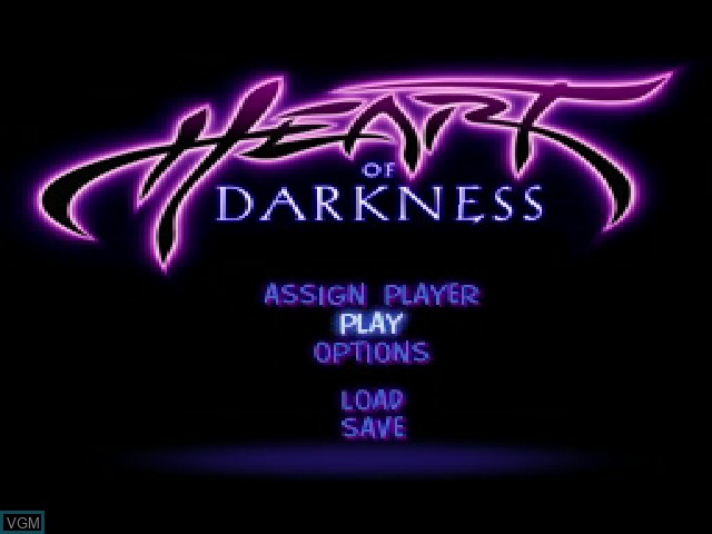 Image du menu du jeu Heart of Darkness sur Sony Playstation