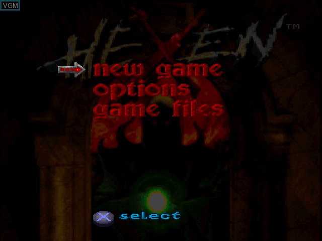 Image du menu du jeu Hexen - Beyond Heretic sur Sony Playstation
