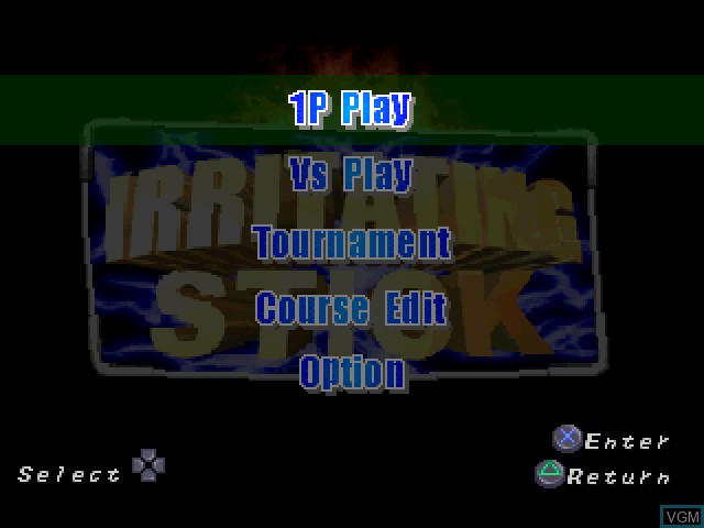 Image du menu du jeu Irritating Stick sur Sony Playstation