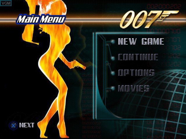 Image du menu du jeu 007 - The World is Not Enough sur Sony Playstation