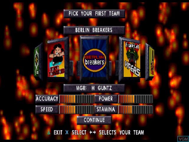 Image du menu du jeu Professional Underground League of Pain sur Sony Playstation
