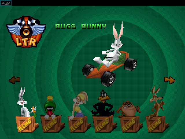 Image du menu du jeu Looney Tunes Racing sur Sony Playstation