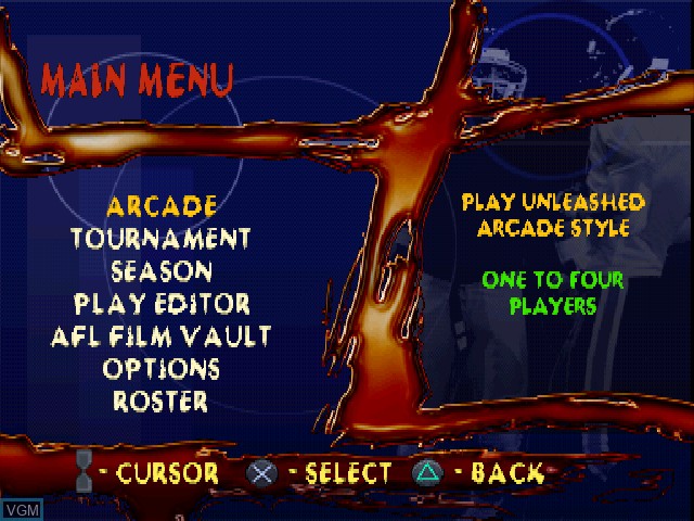 Image du menu du jeu Kurt Warner's Arena Football Unleashed sur Sony Playstation