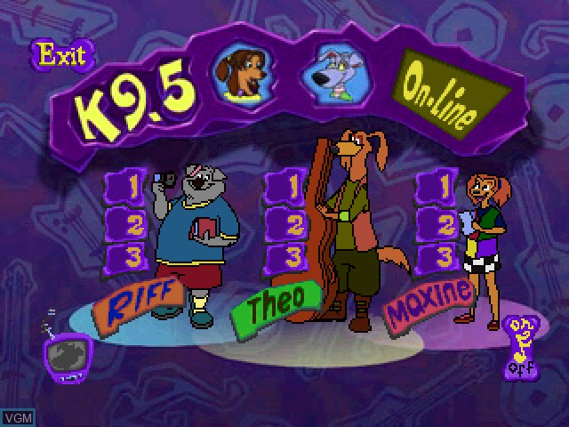 Image du menu du jeu K9.5 3 - Webtunes sur Sony Playstation