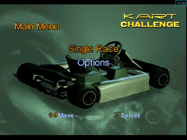 Image du menu du jeu Kart Challenge sur Sony Playstation