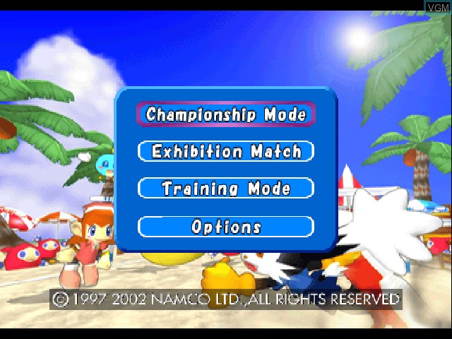Image du menu du jeu Klonoa Beach Volleyball sur Sony Playstation
