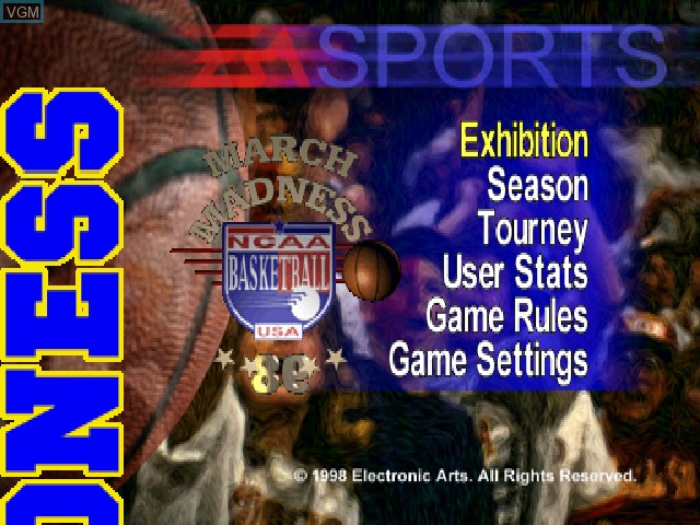 Image du menu du jeu NCAA March Madness '98 sur Sony Playstation