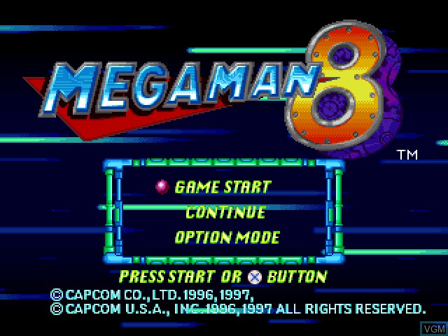 Image du menu du jeu Mega Man 8 sur Sony Playstation