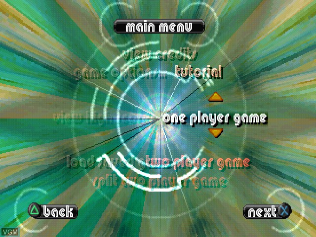 Image du menu du jeu N2O - Nitrous Oxide sur Sony Playstation