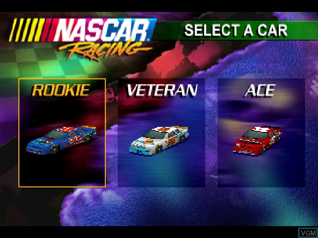 Image du menu du jeu NASCAR Racing sur Sony Playstation