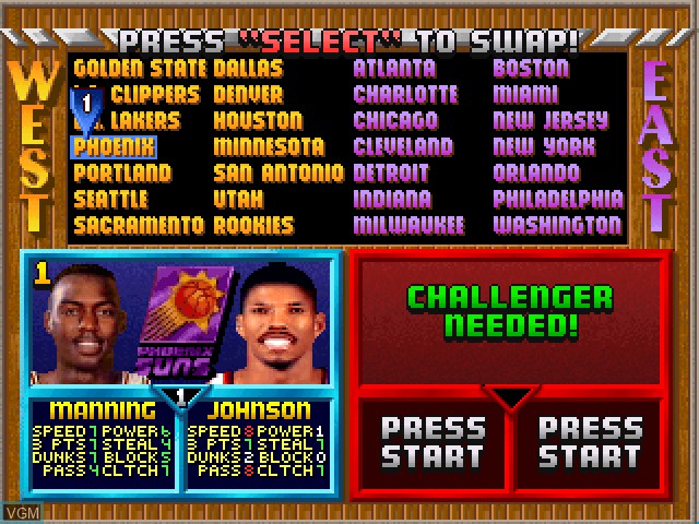Image du menu du jeu NBA Jam Tournament Edition sur Sony Playstation