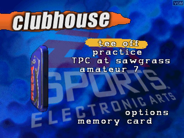 Image du menu du jeu PGA Tour 97 sur Sony Playstation