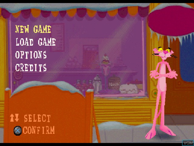 Image du menu du jeu Pink Panther - Pinkadelic Pursuit sur Sony Playstation
