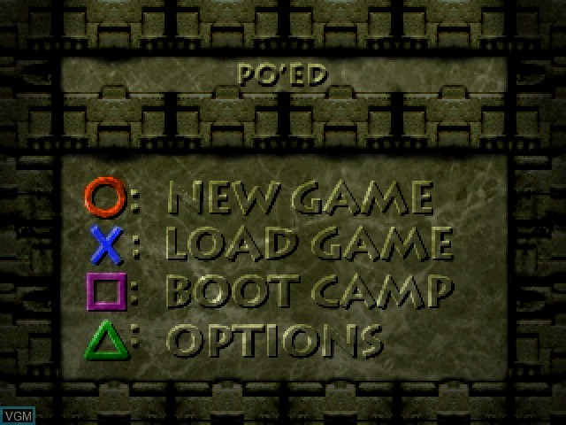 Image du menu du jeu PO'ed sur Sony Playstation