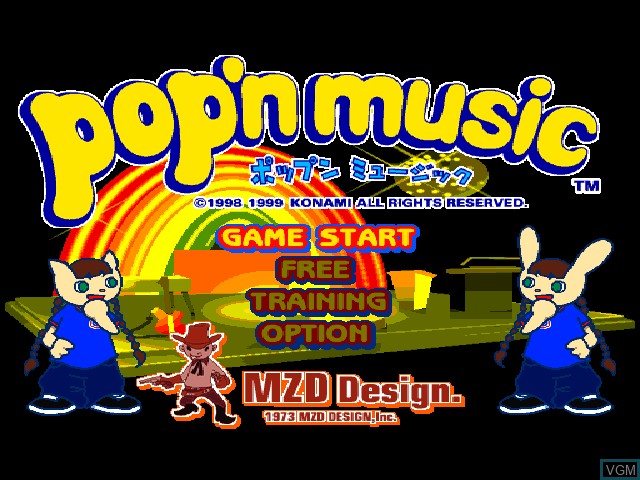 Image du menu du jeu Pop'n Music sur Sony Playstation