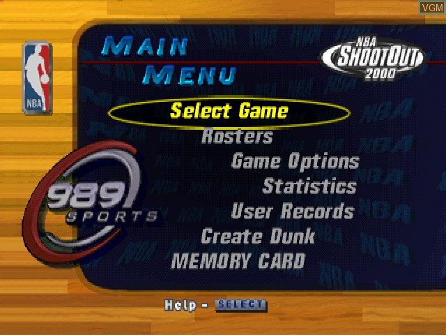 Image du menu du jeu NBA ShootOut 2000 sur Sony Playstation
