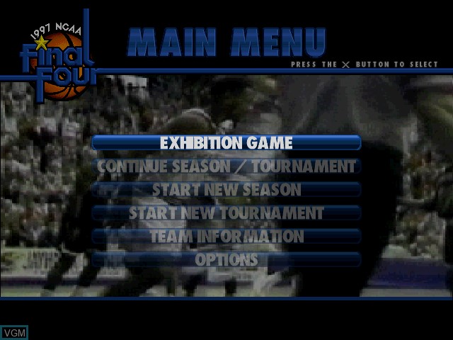 Image du menu du jeu NCAA Basketball Final Four 97 sur Sony Playstation