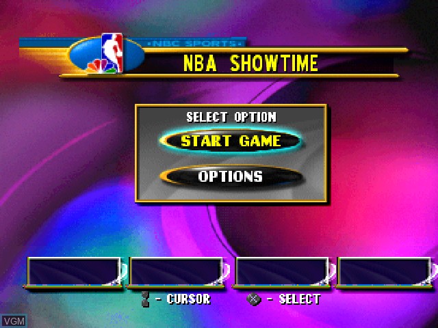 Image du menu du jeu NBA Showtime - NBA on NBC sur Sony Playstation