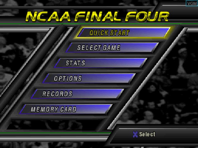 Image du menu du jeu NCAA Final Four 99 sur Sony Playstation