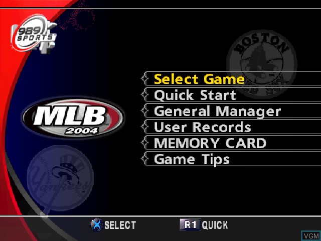 Image du menu du jeu MLB 2004 sur Sony Playstation