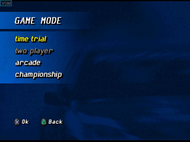 Image du menu du jeu Mobil 1 Rally Championship sur Sony Playstation