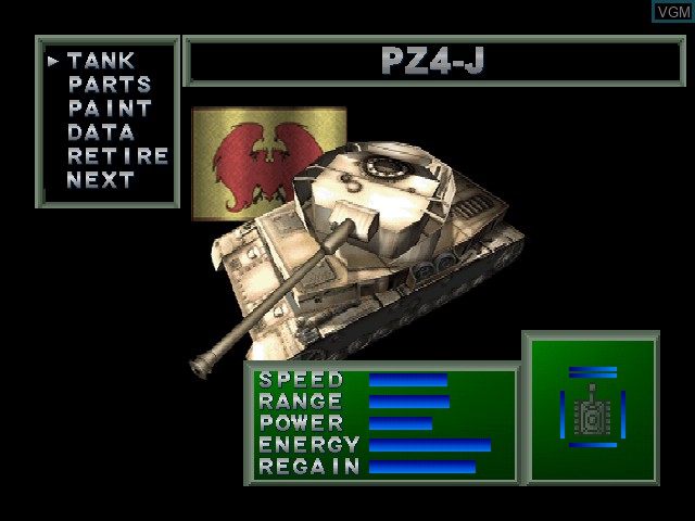 Image du menu du jeu Mobile Armor sur Sony Playstation