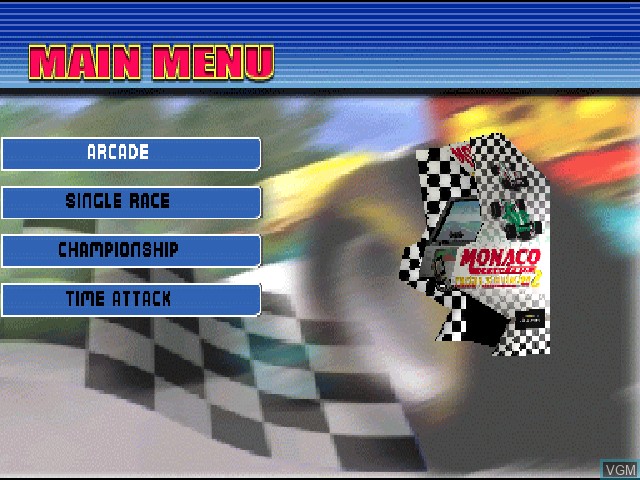 Image du menu du jeu Monaco Grand Prix Racing Simulation 2 sur Sony Playstation