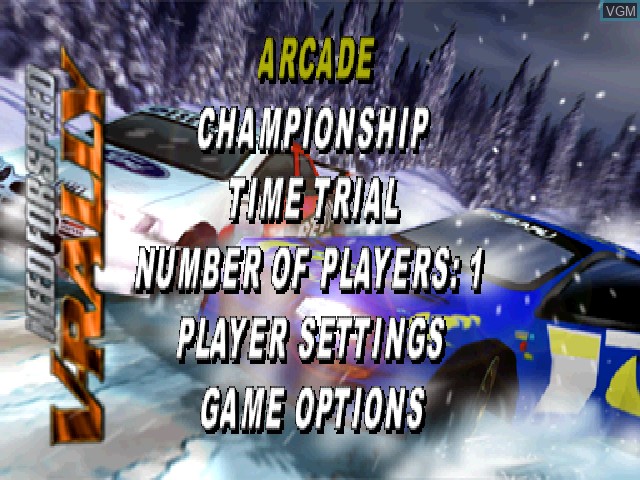 Image du menu du jeu Need for Speed - V-Rally sur Sony Playstation