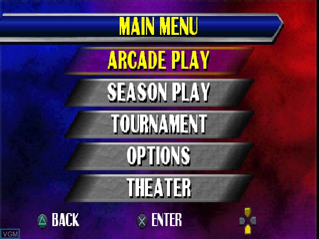 Image du menu du jeu NFL Blitz sur Sony Playstation
