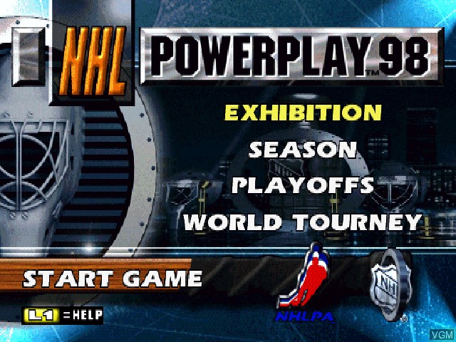 Image du menu du jeu NHL Powerplay 98 sur Sony Playstation