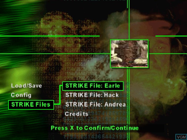 Image du menu du jeu Nuclear Strike sur Sony Playstation