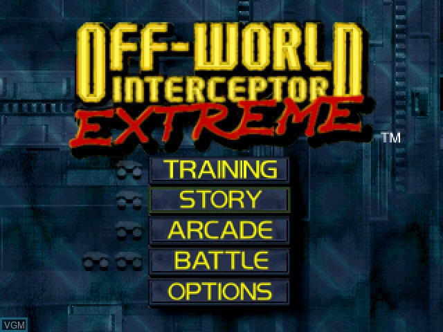 Image du menu du jeu Off-World Interceptor Extreme sur Sony Playstation