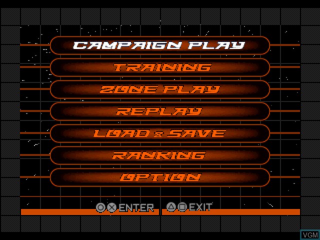 Image du menu du jeu Omega Boost sur Sony Playstation
