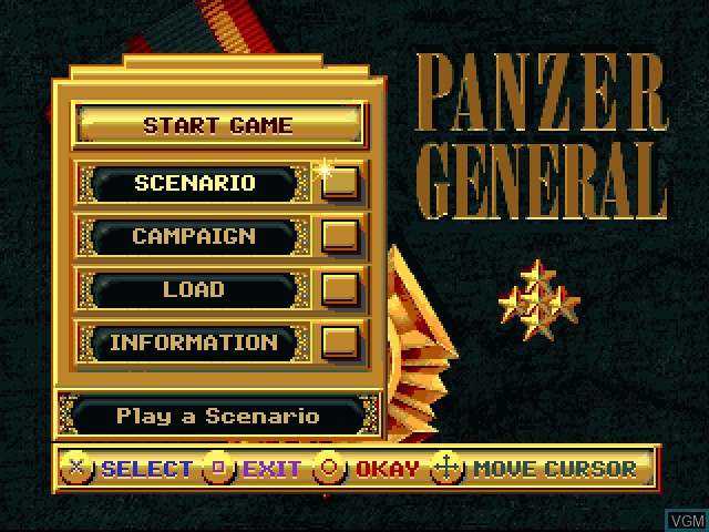 Image du menu du jeu Panzer General sur Sony Playstation